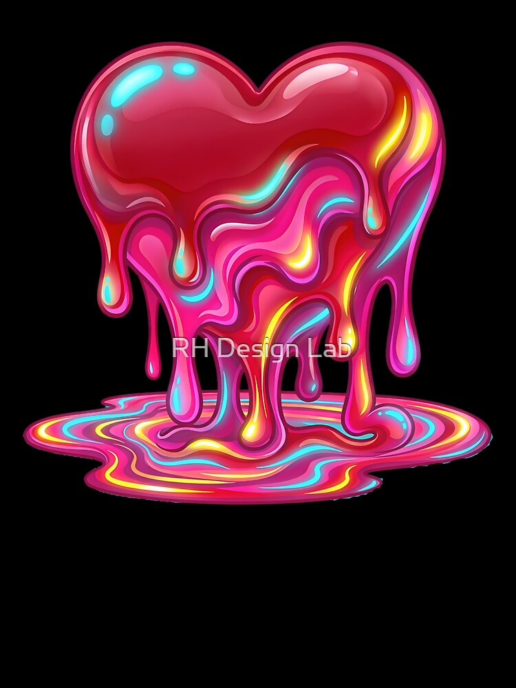 Melting Love Heart – Liquid Neon Romance 3 by RH Design Lab