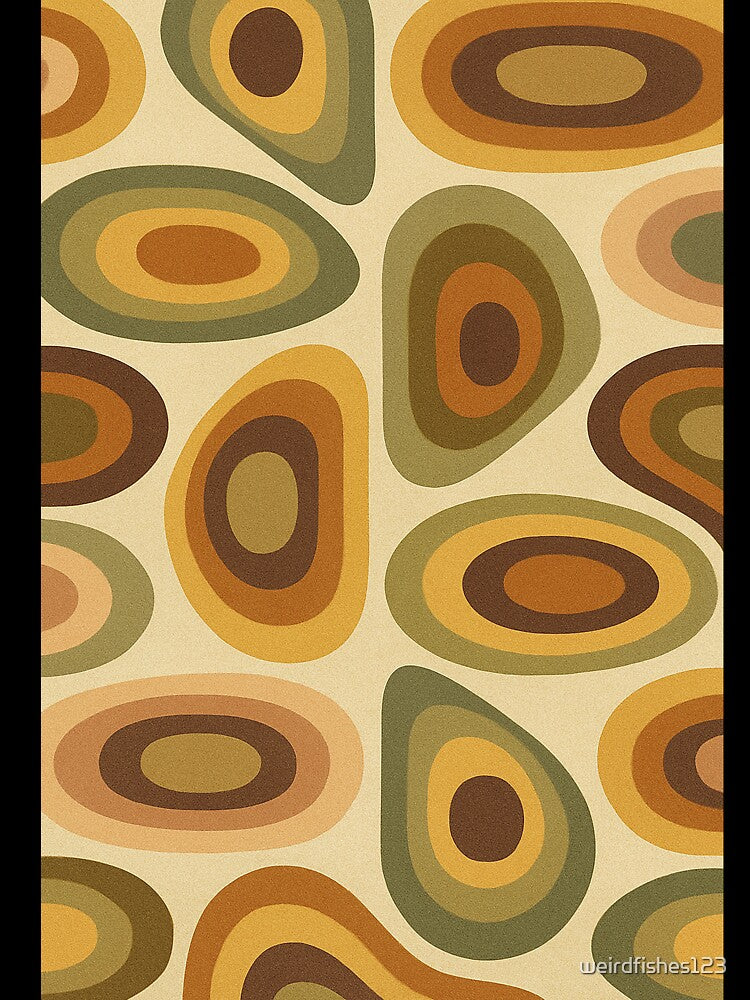 Retro Earth Tone Organic Oval Pattern by weirdfishes123