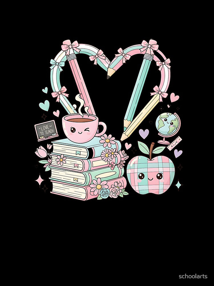 Cute Teacher Aesthetic – Bows, Books & Classroom Icons by schoolarts