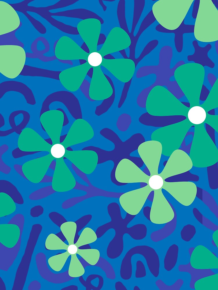Purple pattern and green flowers retro pattern by BritishDelights