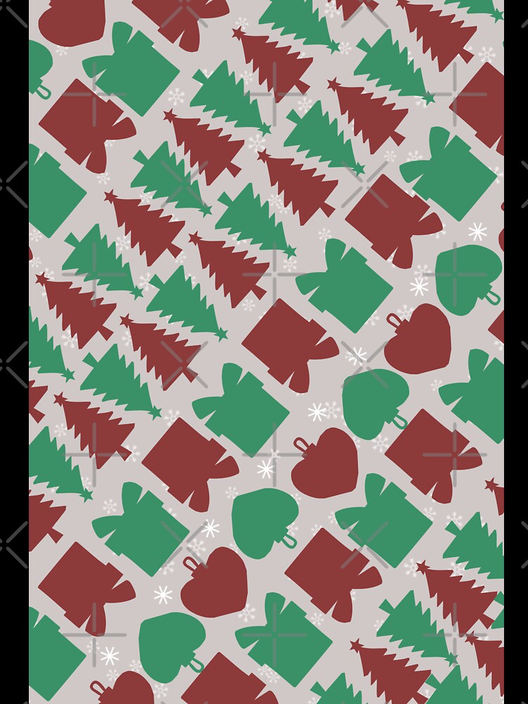 Red & Green Christmas Trees and Gift Boxes Pattern. by HopeAndHustle