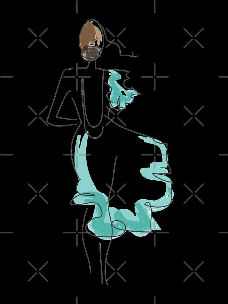 Stylish, Minimalist Model Fashion Feminine Line Art Drawing by RLYGR8