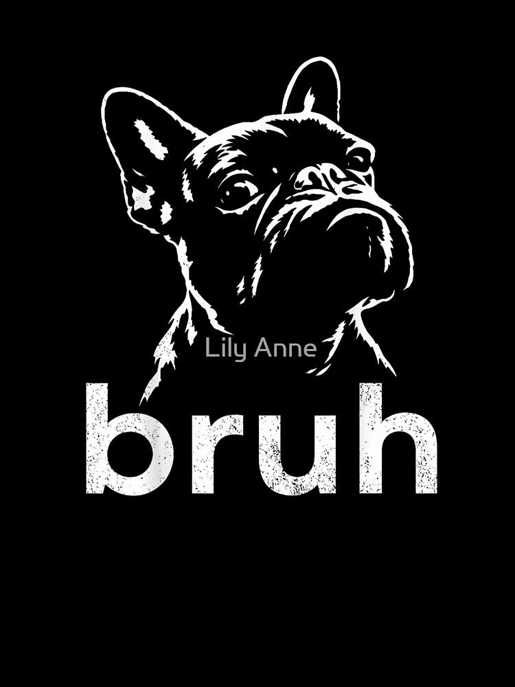 Funny French Bulldog Bruh Meme Vintage Retro Silhouette Dog Lover Gift by StanaLuis