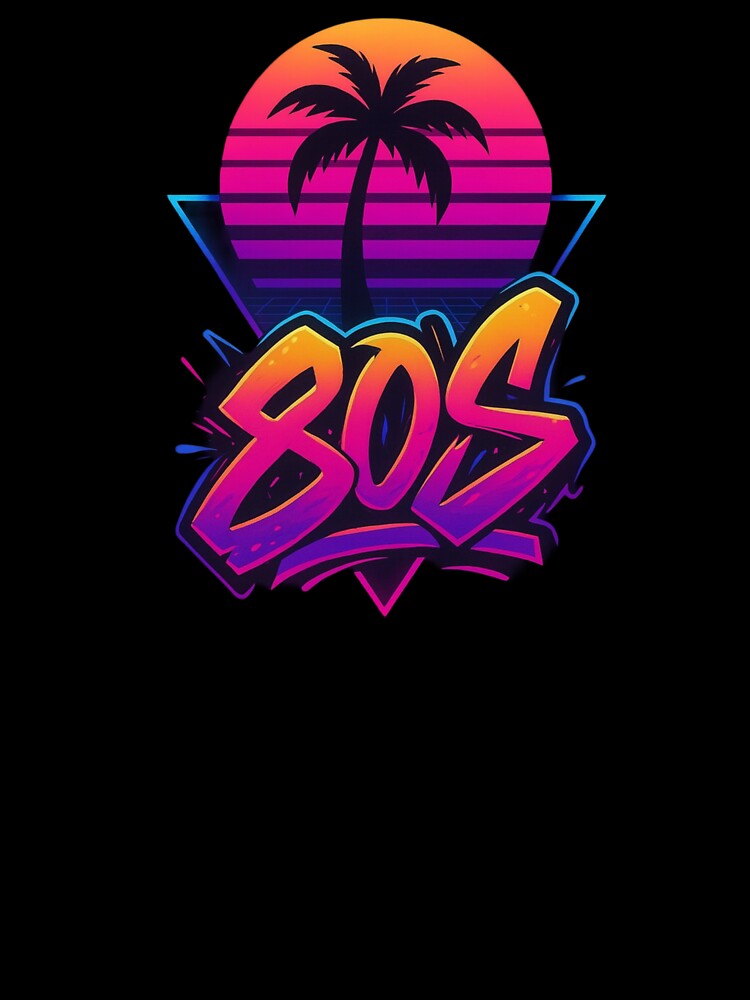 80s Retro Sunset Graffiti – Neon Palm Tree Synthwave Design by DPSz
