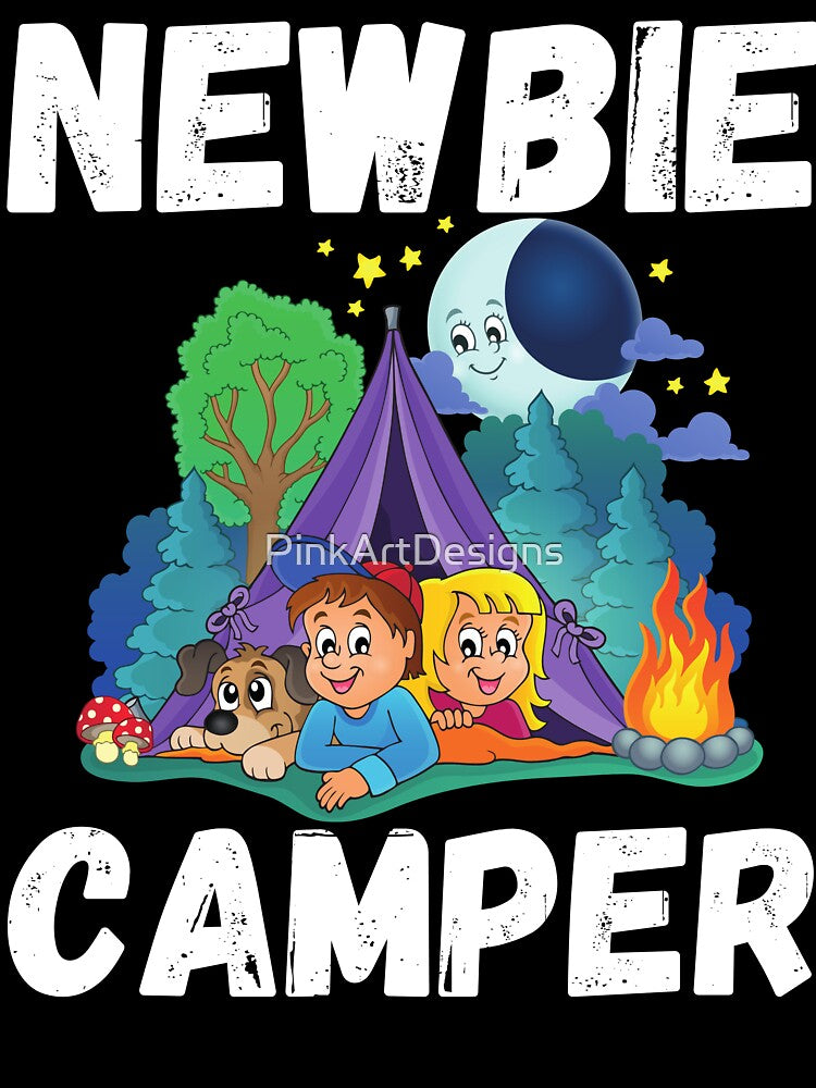 Newbie camper camping t-shirt design by PinkArtDesigns
