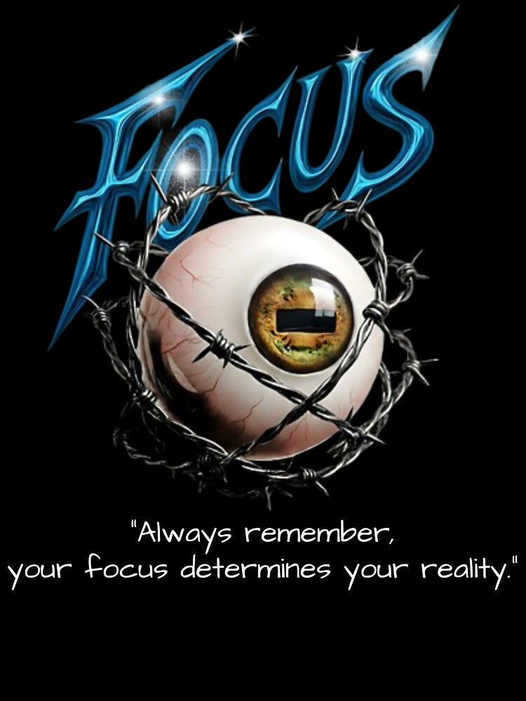 Metallic Blue Focus Text Over Barbed-Wire Eyeball by Goat.Shop-28