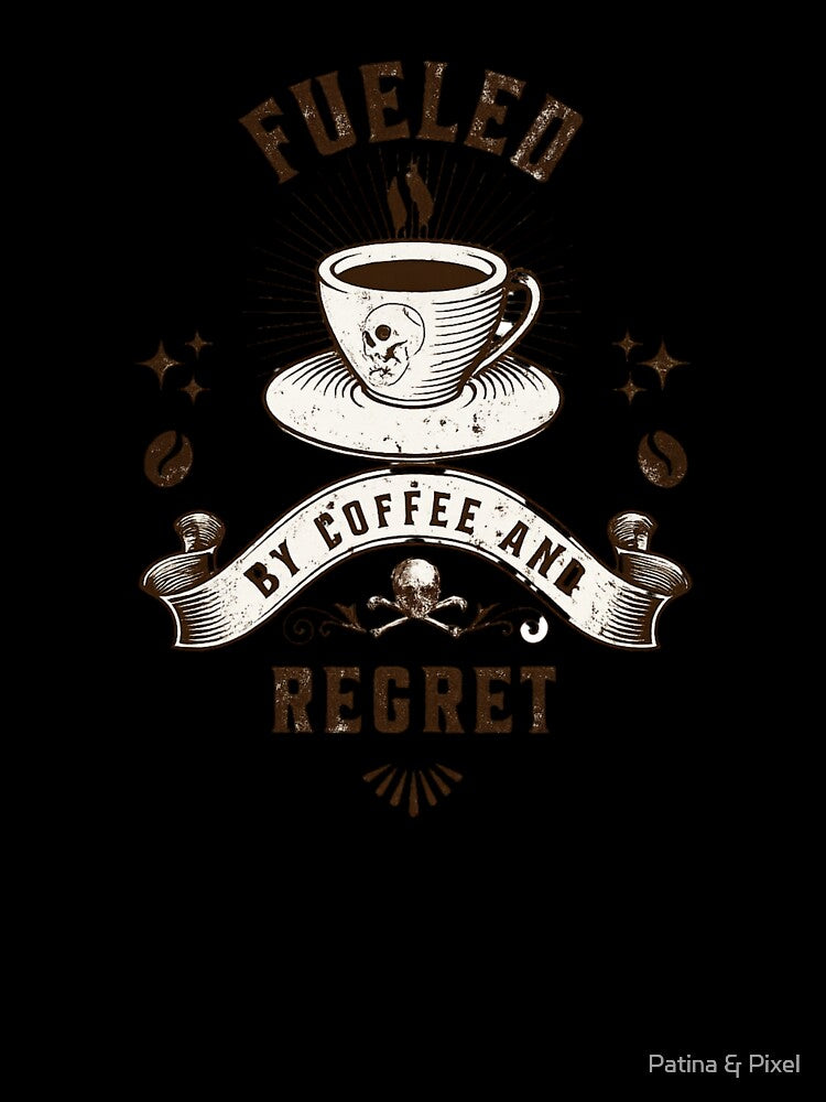Fueled By Coffee And Regret Funny Coffee Gift by Patina & Pixel