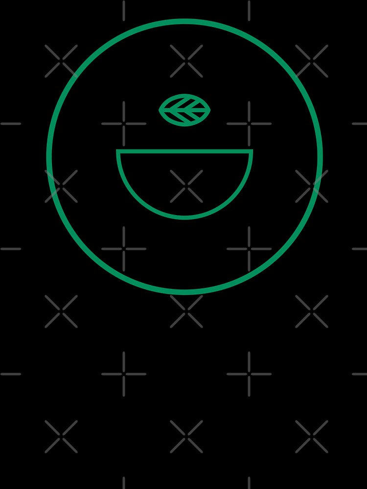 Minimalist Green Tea Cup Outline Circle by LekkieStudioArt