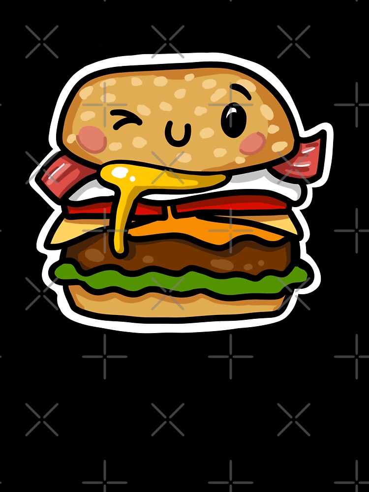 Egg and bacon burger Aussie Australian cute food by sianelliot