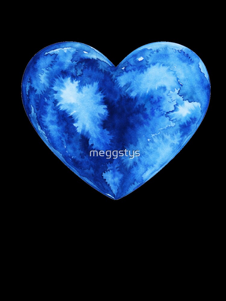 Blue Watercolor Heart by Blink Art Studio