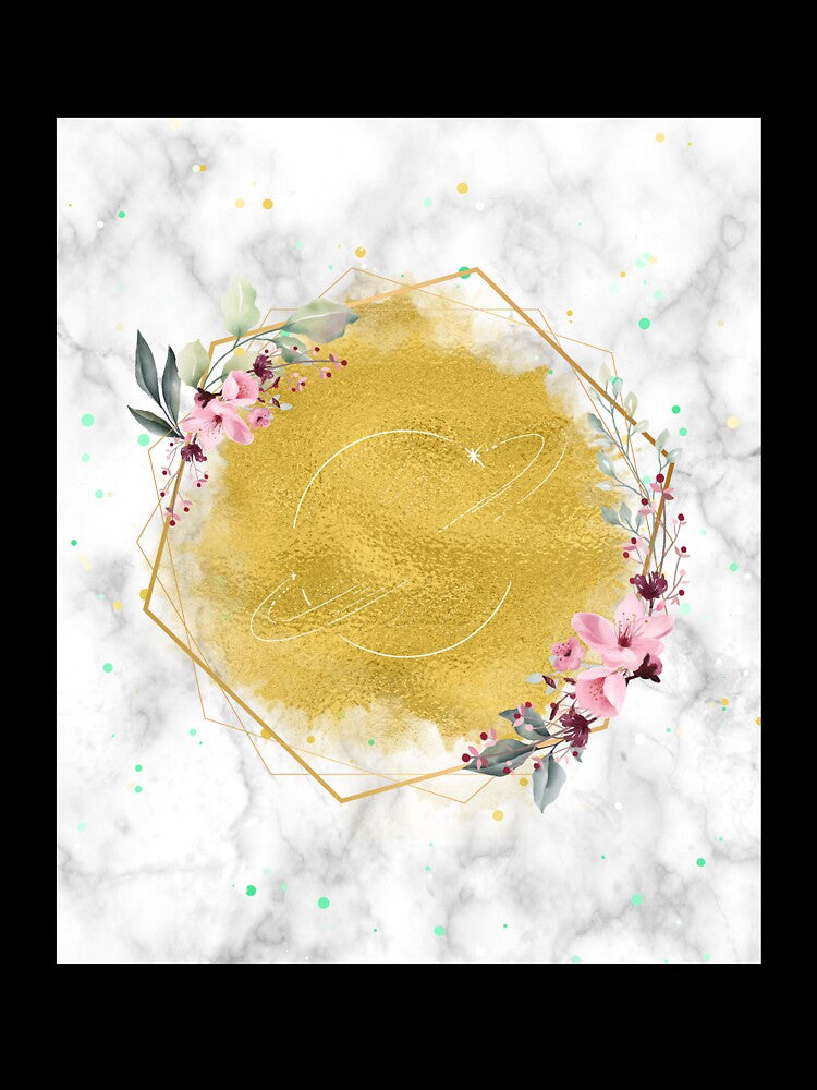 Golden Aura Marble w/Pink Flowers by MindedInc