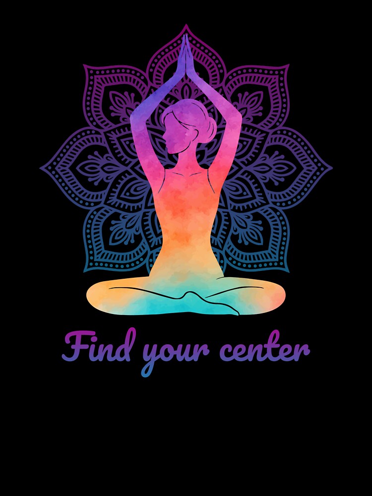 Yoga Meditation Mandala Silhouette – Spiritual Watercolor Zen Art by Lily's World