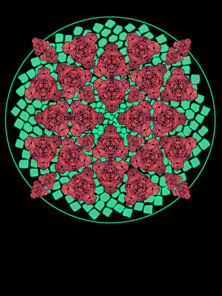 Red Sky Cube Mandala Cacophony & CircleVisions (G'ish) by createVisions