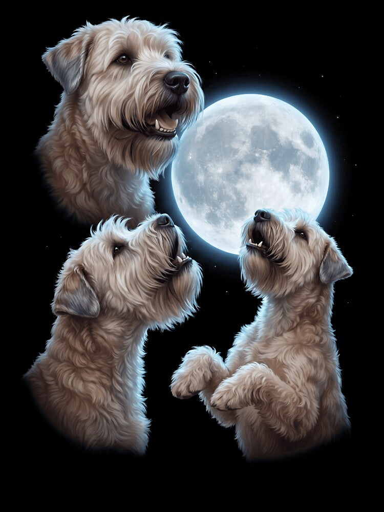 Soft Coated Wheaten Terrier Howling Moon Art Dog Owner by TerryConnells