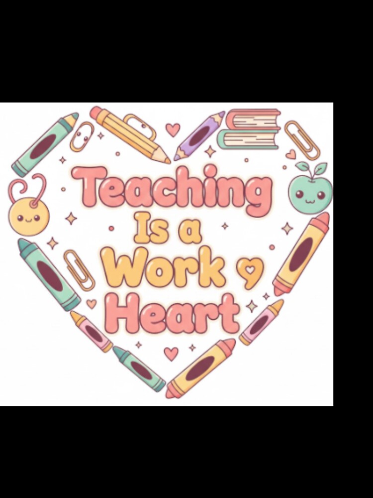 Teaching Is a Work of Heart – Cute Teacher Quote | Inspirational Classroom Decor by ArtiVibeAura
