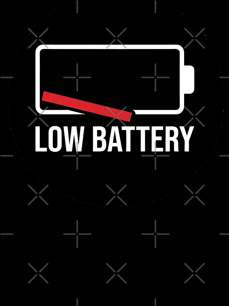 LOW BATTERY - Red Battery Icon Funny by Zazz Lee