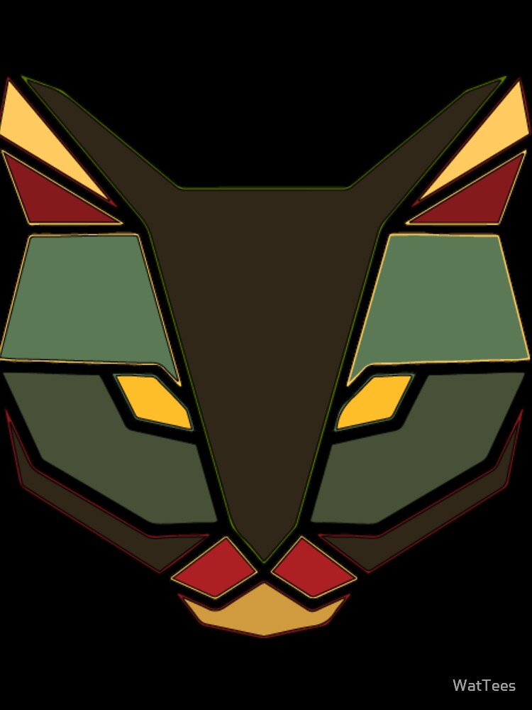Angry angled cat- earth tones by WatTees