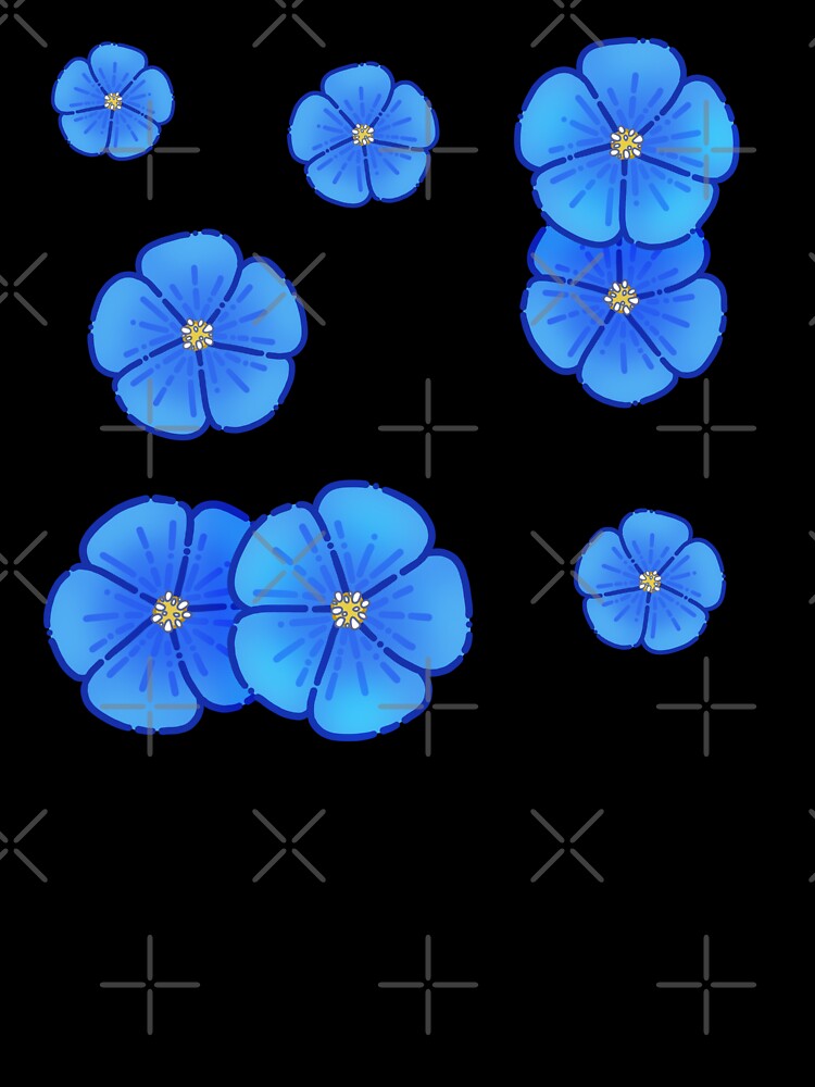 Blue Flowers Simple Design by AveryZi