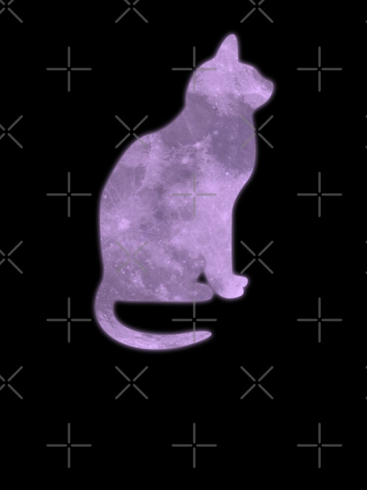 Purple Moon Cat Silhouette by wonderxwander