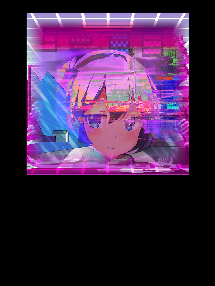Weirdcore Anime Portrait Vaporwave Aesthetic Neon Collage by MusicArtAndGrind