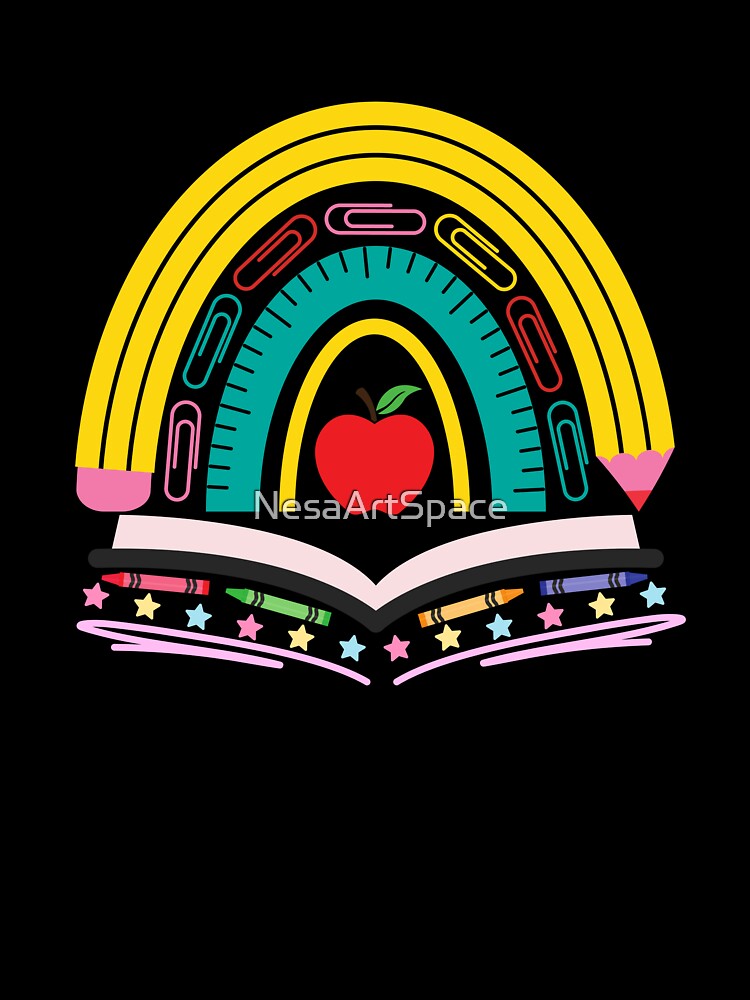 Teaching is a Work of Heart Pencil Rainbow by NesaArtSpace