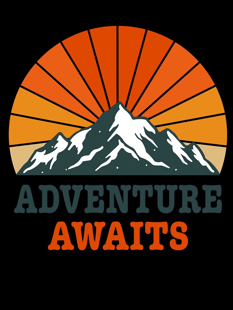 Adventure Awaits – Minimal Mountain & Retro Sun Design by ByRAM Project