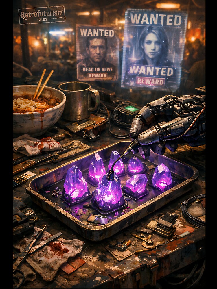 The Memory-Broker’s Stall - Cyber-Dystopian by bapupa