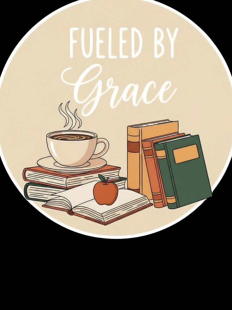 Fueled by Grace – Teacher Coffee Lover Faith Sticker by Illustrated Faith