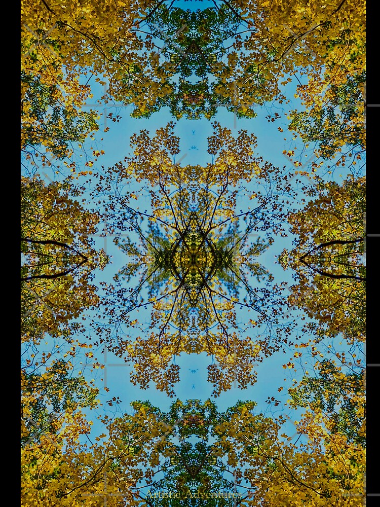 Psychedelic Sacred Geometry Autumn Canopy – Visionary Fall Symmetry by aadventures