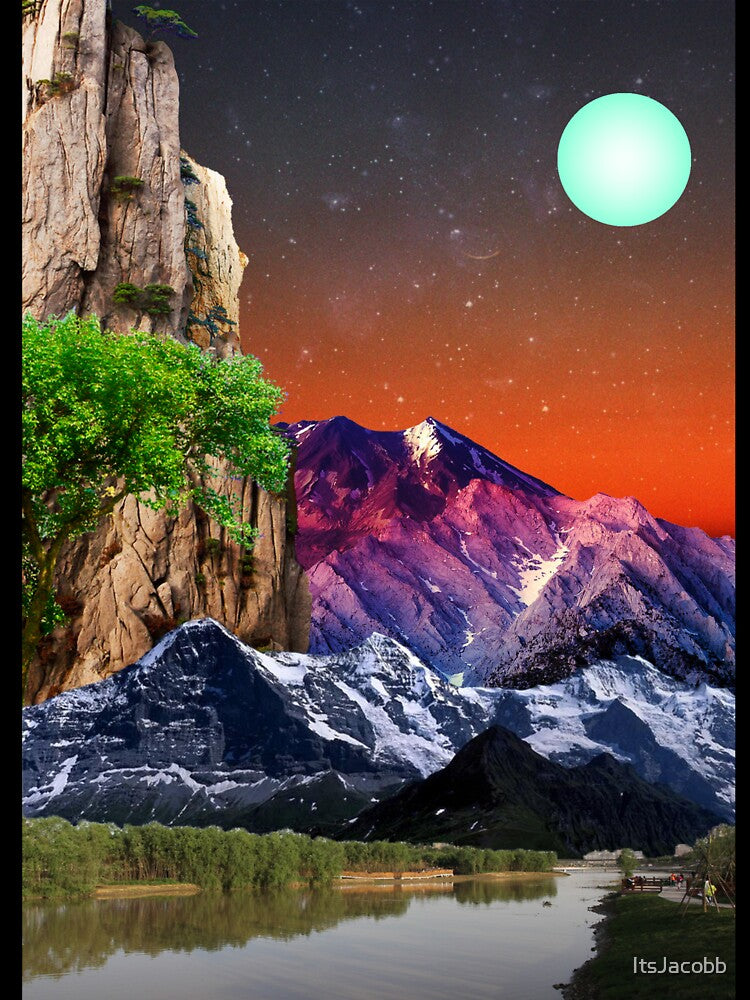 Sunset Mountain Collage Design by ItsJacobb