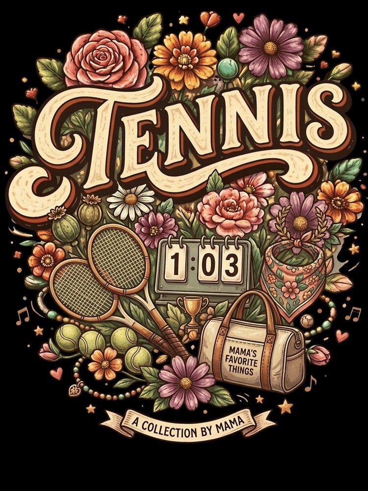 Mama's Favorite Things - Vintage Floral Tennis Aesthetic by axiksa10