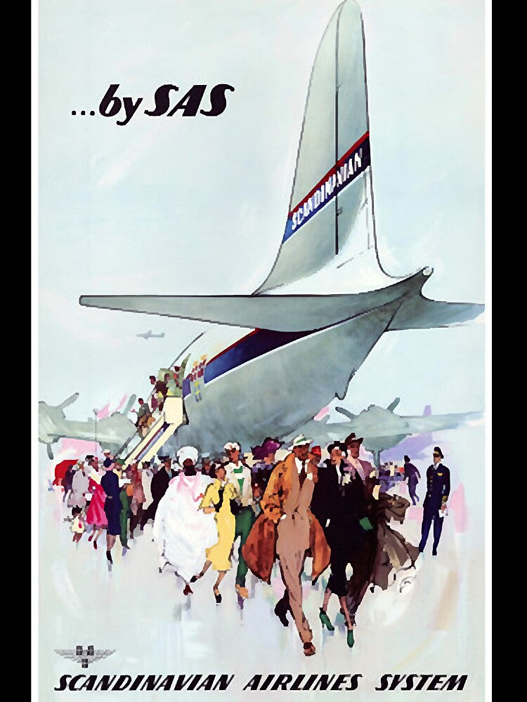 Vintage Travel Poster Denmark by SAS by Lazarz8