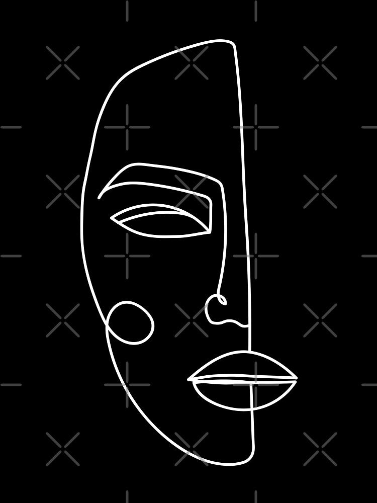 Minimalist One Line Face by Valeria-Art