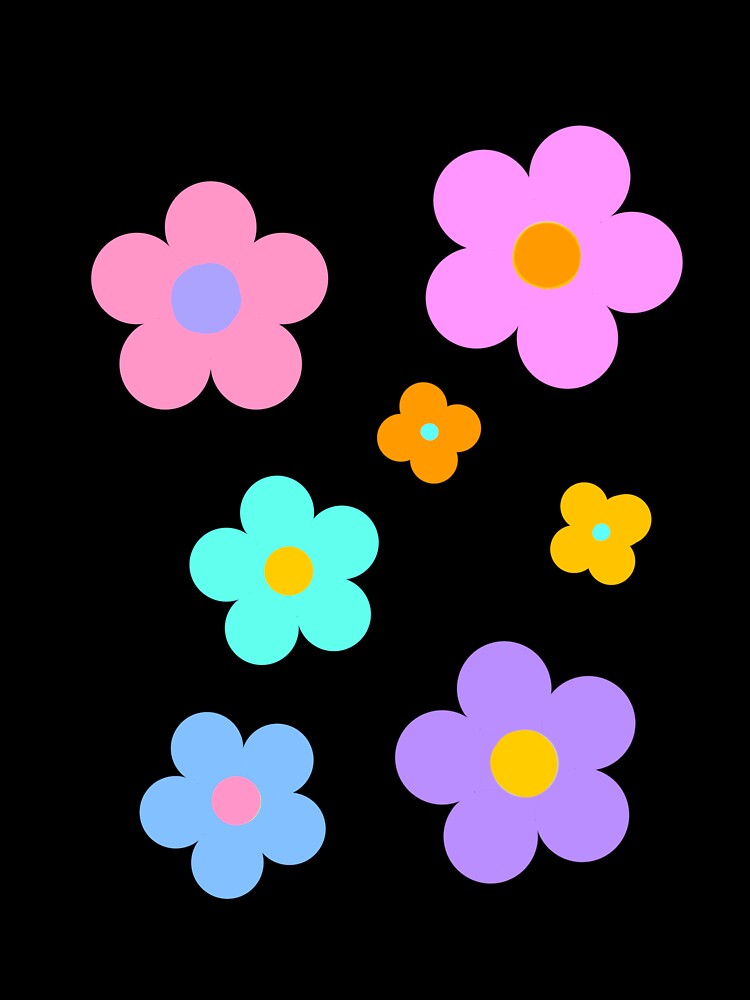 Groovy Rainbow Retro Flowers by thepaisleyswan