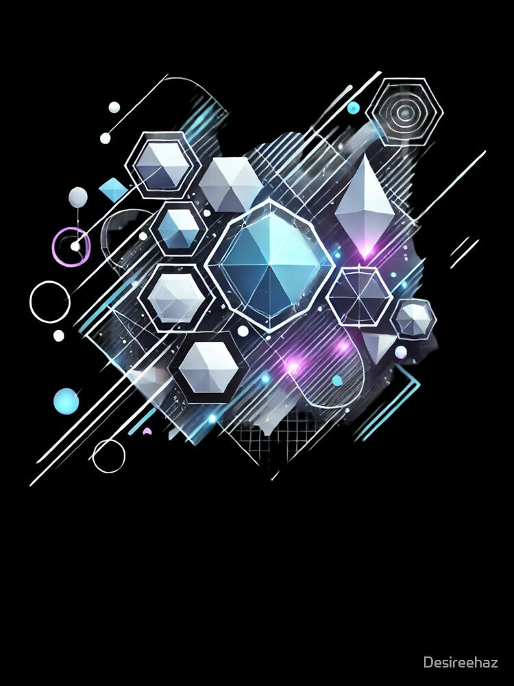 Futuristic Geometric Design - Abstract Shapes with Glowing Accents by Desireehaz