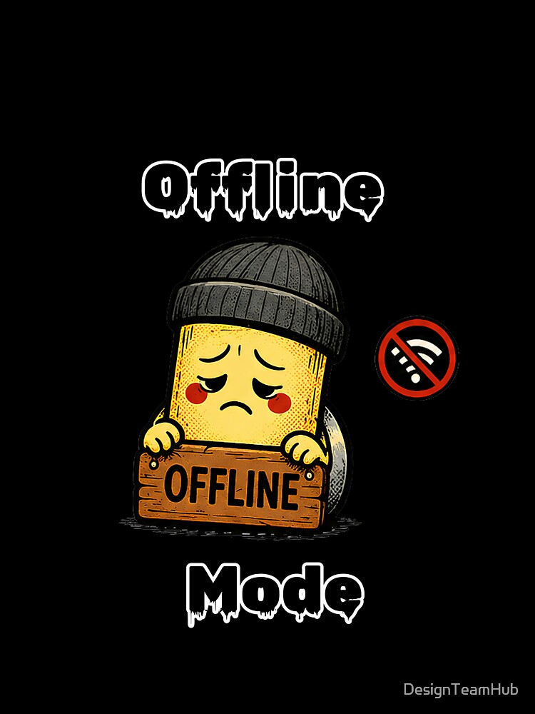 Offline Mode Shirt – Social Battery Low Funny Introvert Aesthetic Tee by DesignTeamHub