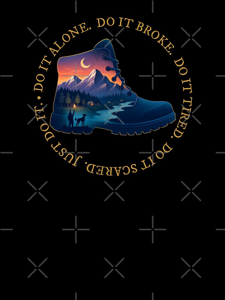 Hiking Boot Mountain Art Just Do It by wildexperience
