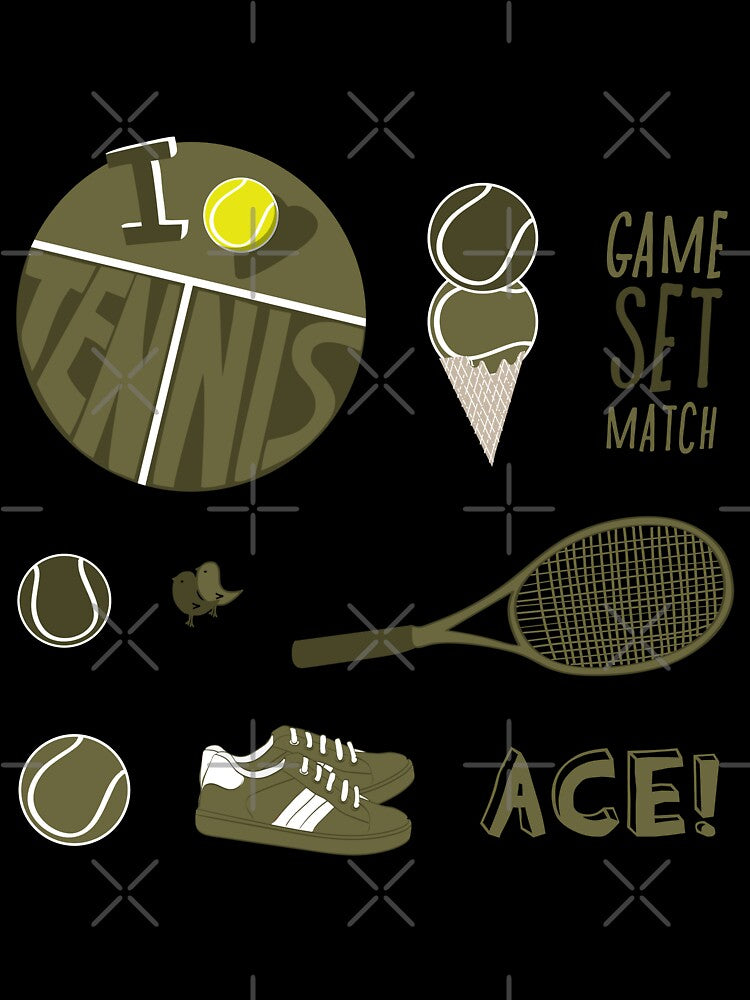 Olive Green Retro Tennis Sticker Pack by The-Goods