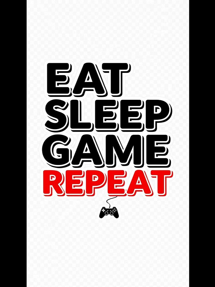 Eat Sleep Game Repeat Bold Gamer Text Shirt by Petringo