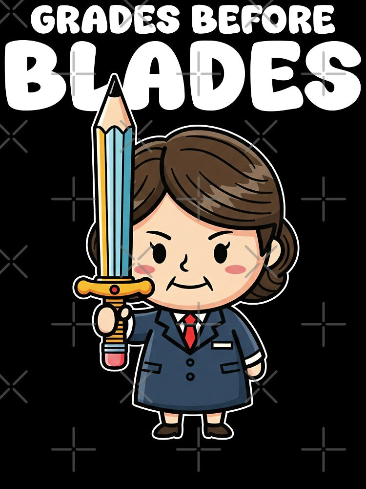 GRADES BEFORE BLADES - TEACHER GIFT by KEF Custom