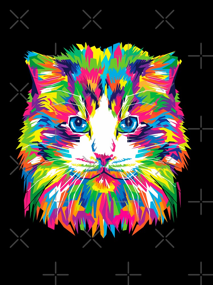 Abstract multicolored cat by Dankio