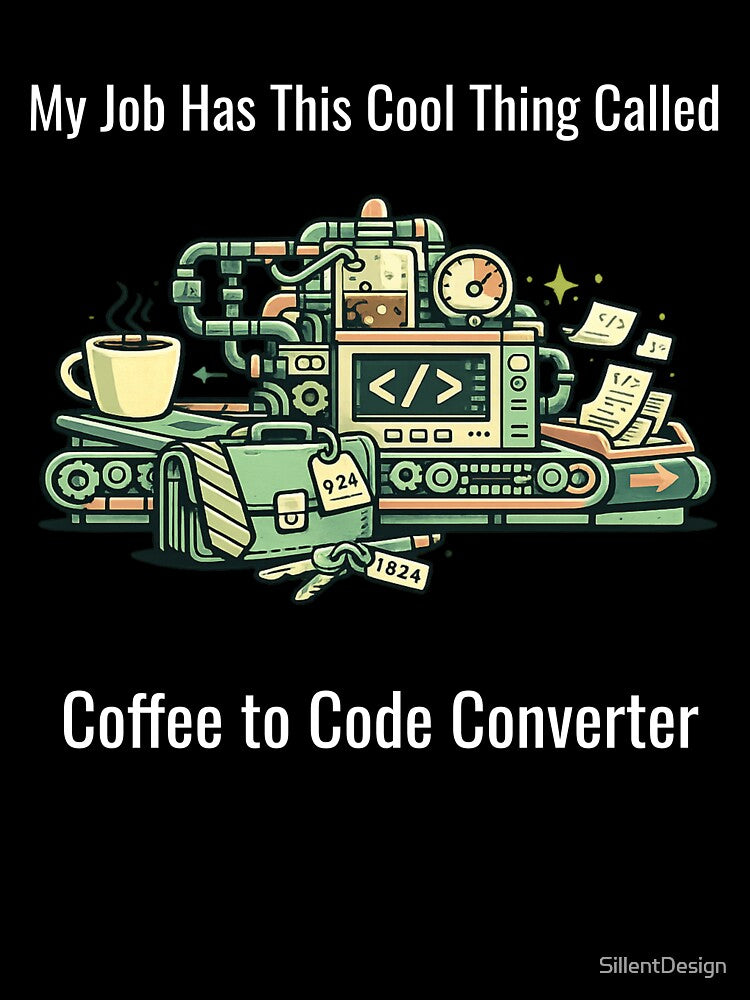 Coffee to Code Converter – Funny Programmer Office Humor Design by SillentDesign