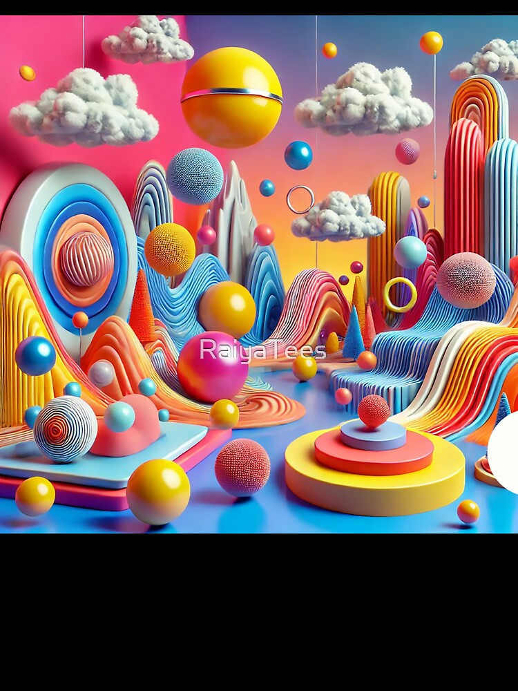 Abstract Fantasy Landscape with Bold Colours by RaiyaTees