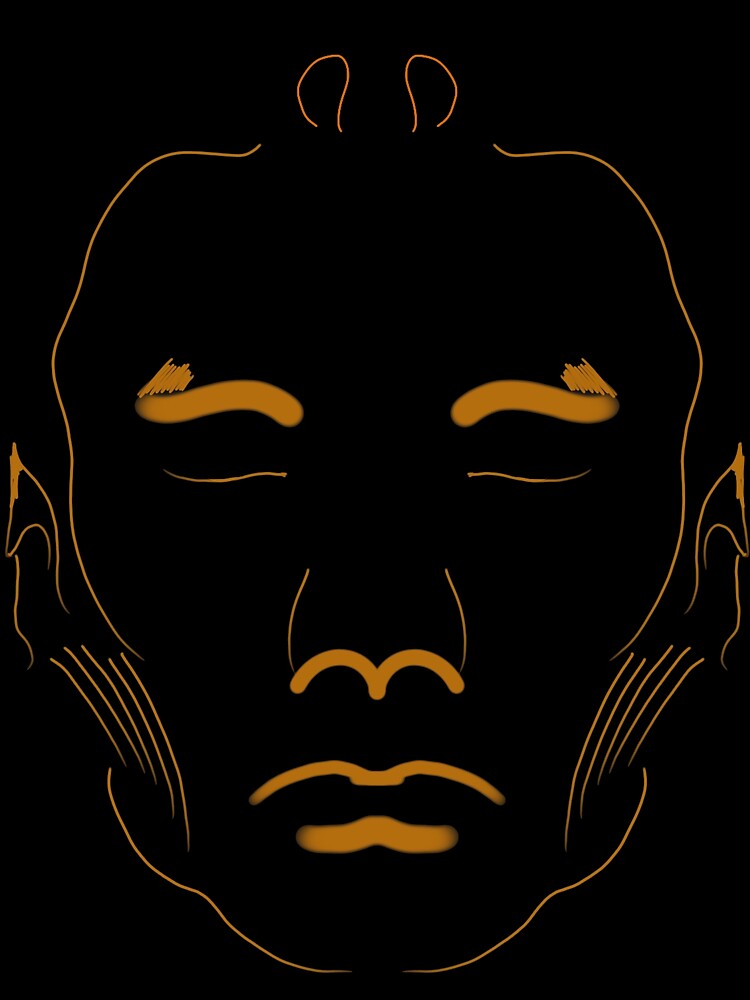 Orange Line Art Portrait by thesisyphus