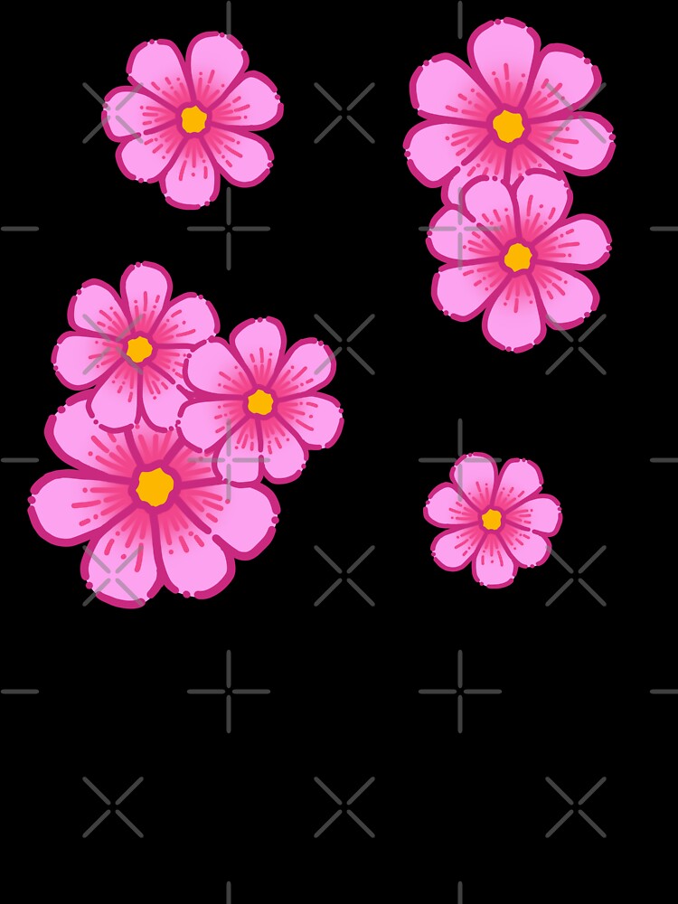 Pink Flowers Simple Drawing by AveryZi