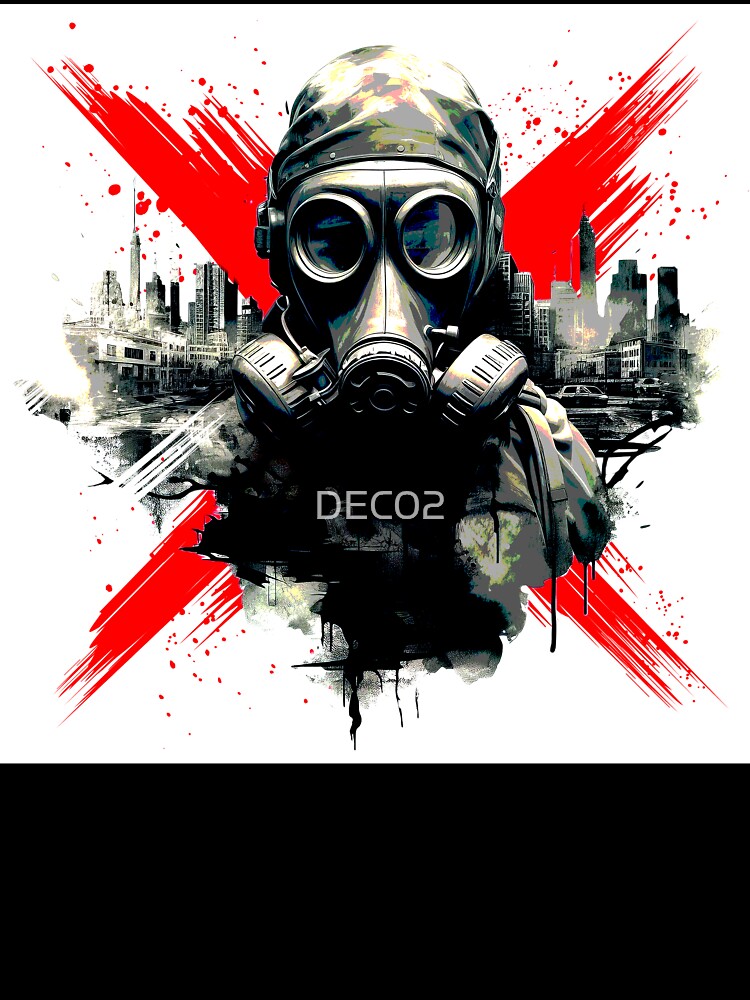 Urban Industrial Dystopian Cyberpunk Man Wearing Gas Mask by DEC02