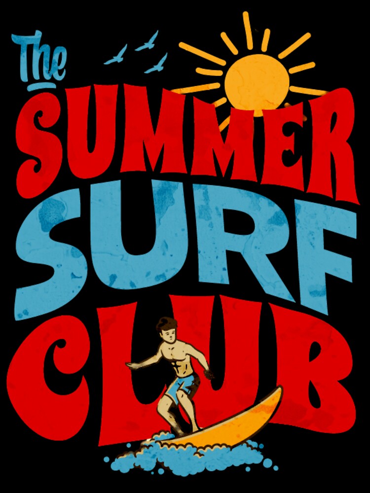 "Just Game – The Summer Surf Club" Bold Typography Design – Retro Beach & Surf Aesthetic by Colorful-Garden