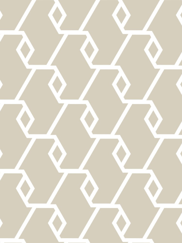 Tan and White Diamond Line Shape Pattern Pairs DE 2022 Popular Color Doric White DET641 by ColorOfTheYears