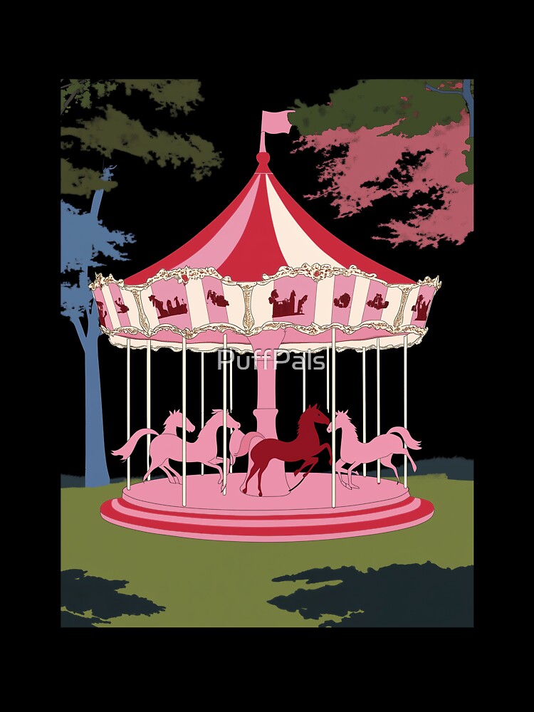 Midnight Carousel: Nostalgia in Pink and Red by PuffPals