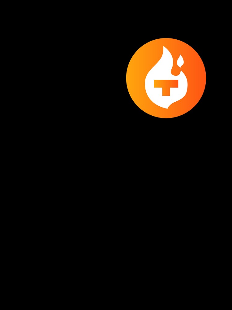 Theta Fuel TFUEL Crypto Fire Flame Logo Orange Circle by mkilpt